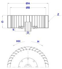 ÇAP 120 BOY 50  DELİK 11 mm SOL YÖN RADYAL FAN PERVANESİ